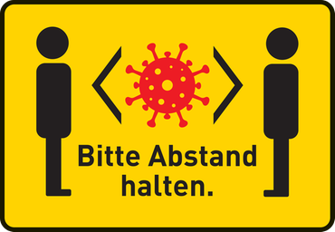 Hinweisschild Abstand Virus