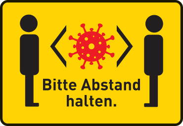 Hinweisschild Abstand Virus